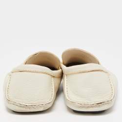 Gucci Cream Leather Horsebit Loafers Size 45