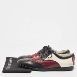 Gucci Multicolor Snakeskin and Canvas Oxford Sneakers Size 45