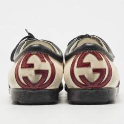 Gucci Multicolor Snakeskin and Canvas Oxford Sneakers Size 45