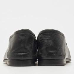Pre Owned Gucci Black Leather Jordaan Loafers Size 42