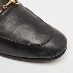 Pre Owned Gucci Black Leather Jordaan Loafers Size 42