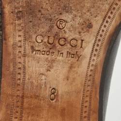 Pre Owned Gucci Black Leather Jordaan Loafers Size 42