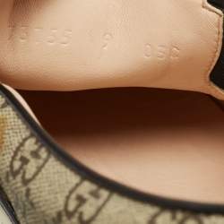Gucci Black/Beige GG Supreme Canvas Tiger Print Slip On Sneakers Size 43