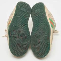 Gucci Canvas and Leather Screener Low Top Sneakers Size 42