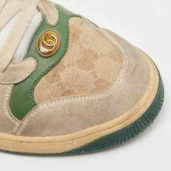 Gucci Canvas and Leather Screener Low Top Sneakers Size 42