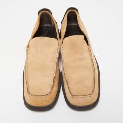 Gucci Beige Suede Slip On Loafers Size 43.5 