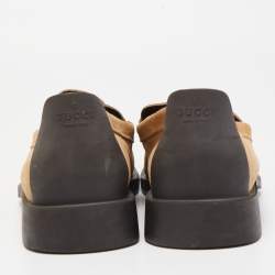 Gucci Beige Suede Slip On Loafers Size 43.5 