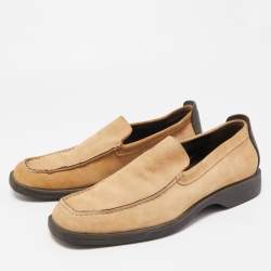 Gucci Beige Suede Slip On Loafers Size 43.5 