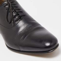 Gucci Black Leather Lace Up Oxfords Size 43 