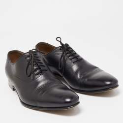 Gucci Black Leather Lace Up Oxfords Size 43 