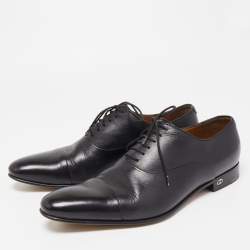 Gucci Black Leather Lace Up Oxfords Size 43 
