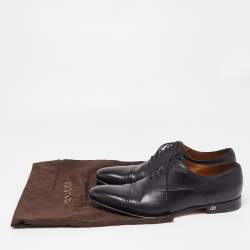 Gucci Black Leather Lace Up Oxfords Size 43 