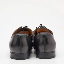 Gucci Dark Black Leather Lace Up Oxfords Size 42.5 