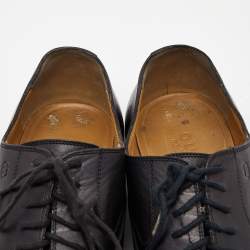 Gucci Dark Black Leather Lace Up Oxfords Size 42.5 