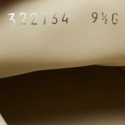 Pre Owned Gucci Grey Floral Print Leather Low Sneakers Size 43.5