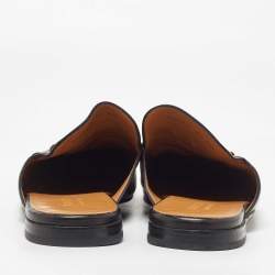 Gucci Black Leather Horsebit Princetown Flat Mules Size 42.5
