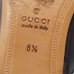 Gucci Black Leather Horsebit Princetown Flat Mules Size 42.5