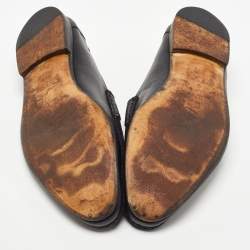 Gucci Black Leather and Suede Hysteria Penny Loafers Size 43