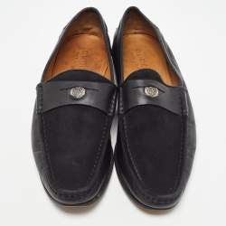 Gucci Black Leather and Suede Hysteria Penny Loafers Size 43