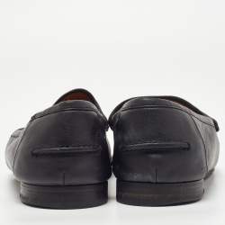 Gucci Black Leather and Suede Hysteria Penny Loafers Size 43
