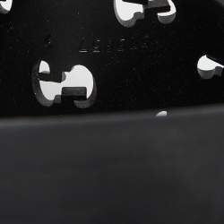 Pre Owned Gucci Black GG Laser Cut Rubber Slides Size 43