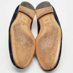 Pre Owned Gucci Dark Green GG Velvet Horsebit Slip On Loafers Size 41.5