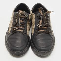 مملوكة مسبقًا Gucci Beige/Black GG Supreme Canvas And Leather Sneakers Size 40