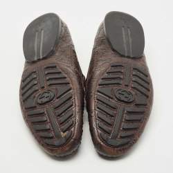 Gucci Brown Guccissima Leather Penny Slip On Loafers Size 44