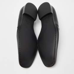 Pre Owned Gucci Black Guccissima Leather Loafers Size 45