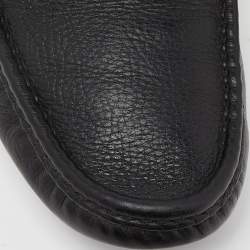 Gucci Black Leather Web Horsebit Loafers Size 44