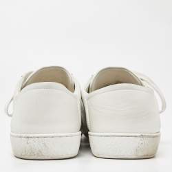 Pre Owned Gucci White Leather Ace Sneakers Size 45