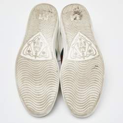 Pre Owned Gucci White Leather Ace Sneakers Size 45
