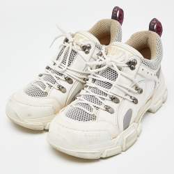 Gucci White/Grey Suede and Leather Flashtrek Chunky Sneakers Size 40
