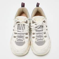 Gucci White/Grey Suede and Leather Flashtrek Chunky Sneakers Size 40
