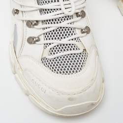 Gucci White/Grey Suede and Leather Flashtrek Chunky Sneakers Size 40