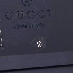 Pre Owned Gucci Blue GG Supreme Canvas Flat Slides Size 44