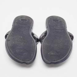 Pre Owned Gucci Blue GG Supreme Canvas Cross Strap Slides Size 44