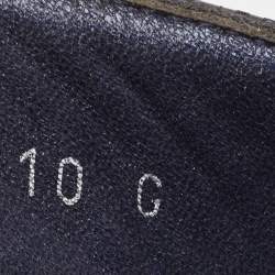 Pre Owned Gucci Blue GG Supreme Canvas Cross Strap Slides Size 44