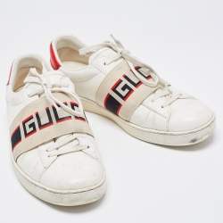 Gucci White Leather Logo Band Ace Sneakers Size 41.5 