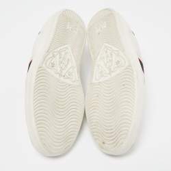 Gucci White Leather Ace Low Top Sneakers Size 42