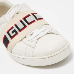 Gucci White Leather Ace Low Top Sneakers Size 42