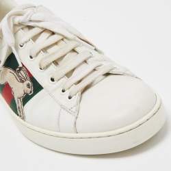 Gucci White Leather Ace Low Top Sneakers Size 41