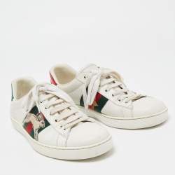 Gucci White Leather Ace Low Top Sneakers Size 41
