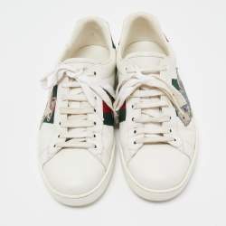 Gucci White Leather Ace Low Top Sneakers Size 41