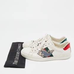 Gucci White Leather Ace Low Top Sneakers Size 41