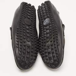 Gucci Black Leather Horsebit Slip On Loafers Size 42