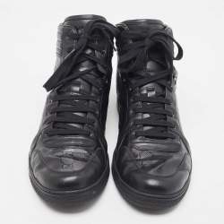 Gucci Black Leather Coda High Top Sneakers Size 46