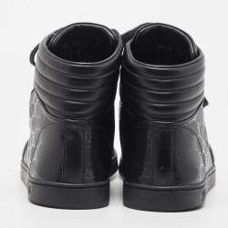 Gucci Black Leather Coda High Top Sneakers Size 46