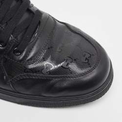 Gucci Black Leather Coda High Top Sneakers Size 46
