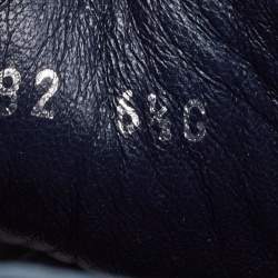 Pre Owned Gucci Navy blue/Grey GG Canvas and Suede Low Top Sneakers  Size 40.5